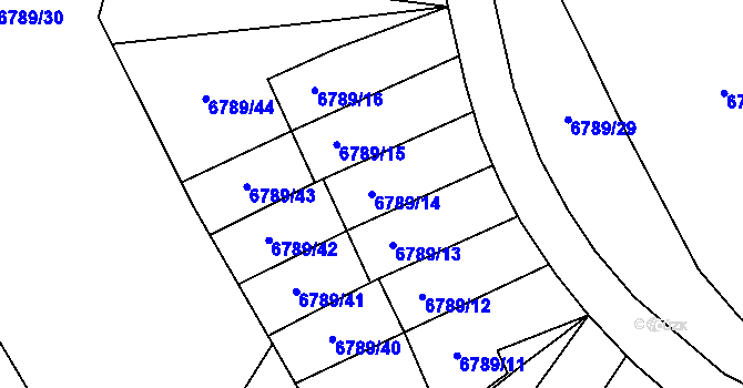 Parcela st. 6789/14 v KÚ Most II, Katastrální mapa