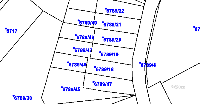 Parcela st. 6789/19 v KÚ Most II, Katastrální mapa
