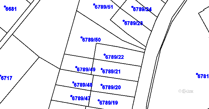 Parcela st. 6789/22 v KÚ Most II, Katastrální mapa
