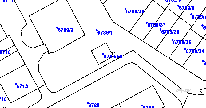 Parcela st. 6789/56 v KÚ Most II, Katastrální mapa