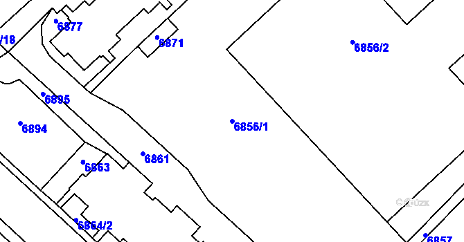 Parcela st. 6856/1 v KÚ Most II, Katastrální mapa