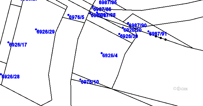 Parcela st. 6926/4 v KÚ Most II, Katastrální mapa