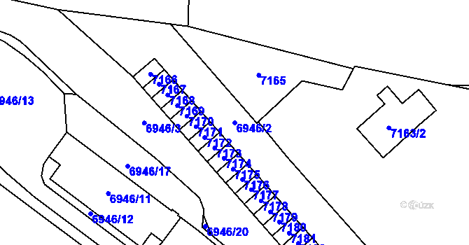 Parcela st. 6946/2 v KÚ Most II, Katastrální mapa
