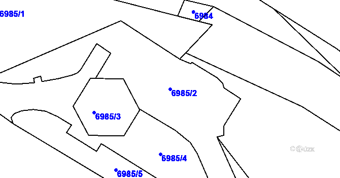 Parcela st. 6985/2 v KÚ Most II, Katastrální mapa