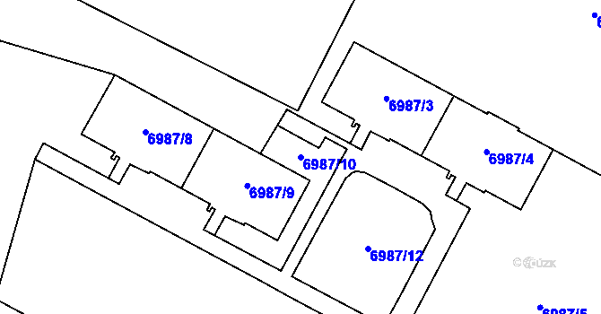Parcela st. 6987/10 v KÚ Most II, Katastrální mapa