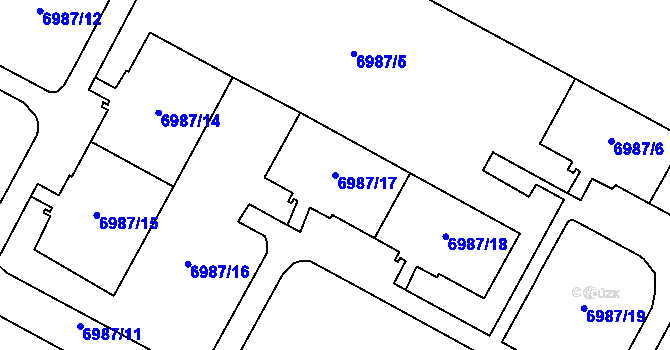 Parcela st. 6987/17 v KÚ Most II, Katastrální mapa