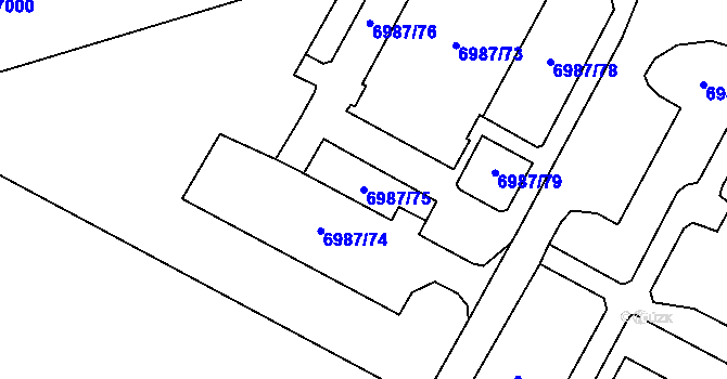 Parcela st. 6987/75 v KÚ Most II, Katastrální mapa