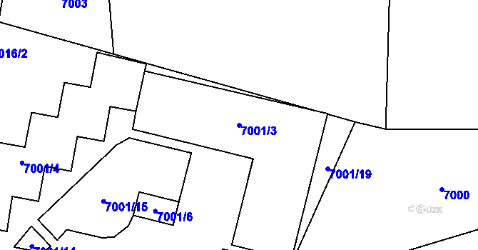 Parcela st. 7001/3 v KÚ Most II, Katastrální mapa