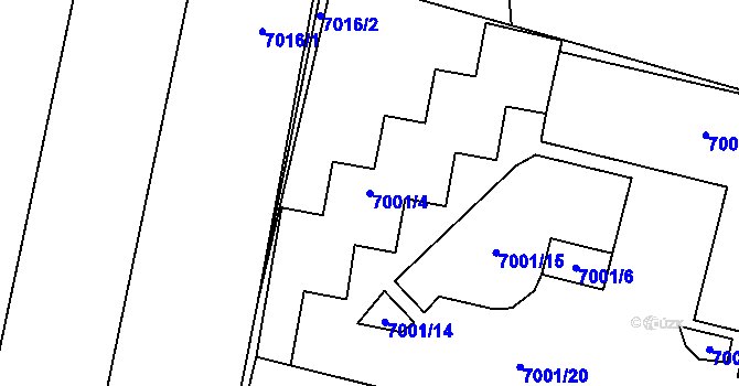 Parcela st. 7001/4 v KÚ Most II, Katastrální mapa