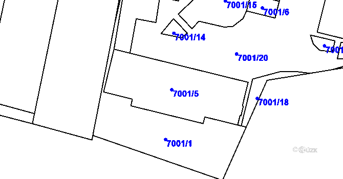 Parcela st. 7001/5 v KÚ Most II, Katastrální mapa