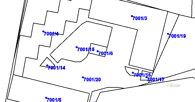 Parcela st. 7001/6 v KÚ Most II, Katastrální mapa