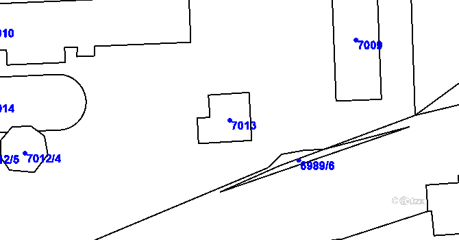 Parcela st. 7013 v KÚ Most II, Katastrální mapa