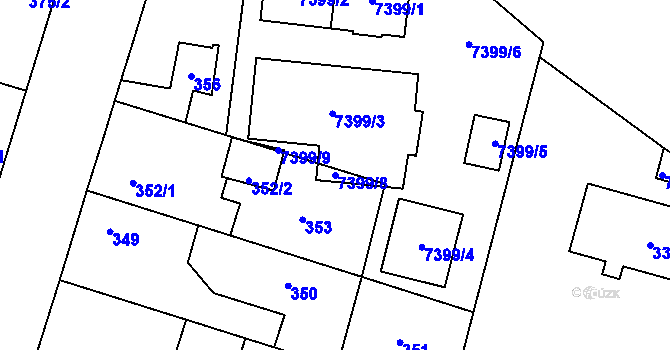 Parcela st. 7399/8 v KÚ Most II, Katastrální mapa