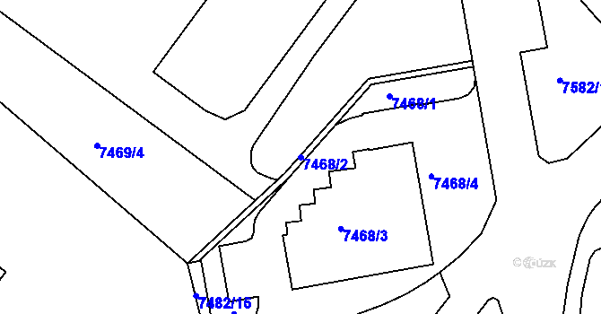 Parcela st. 7468/2 v KÚ Most II, Katastrální mapa