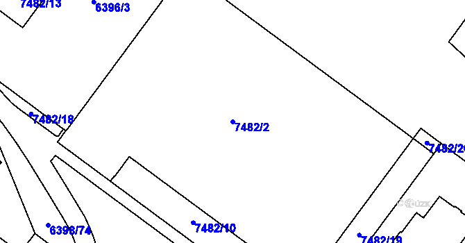Parcela st. 7482/2 v KÚ Most II, Katastrální mapa