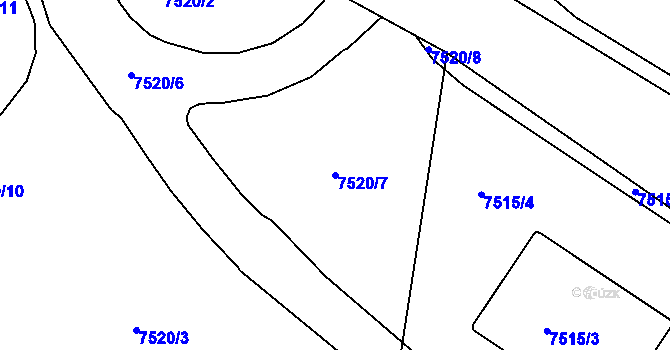 Parcela st. 7520/7 v KÚ Most II, Katastrální mapa