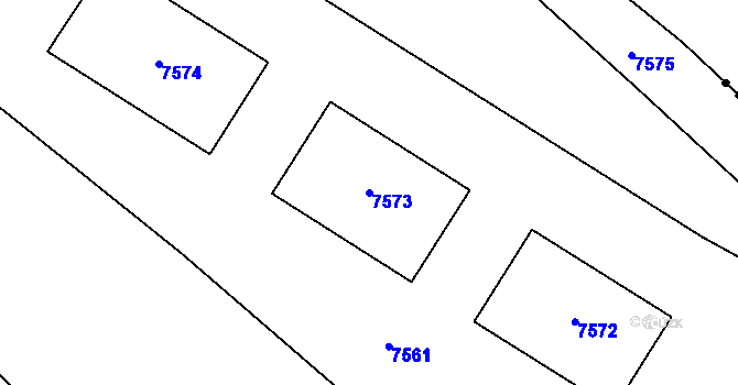 Parcela st. 7573 v KÚ Most II, Katastrální mapa