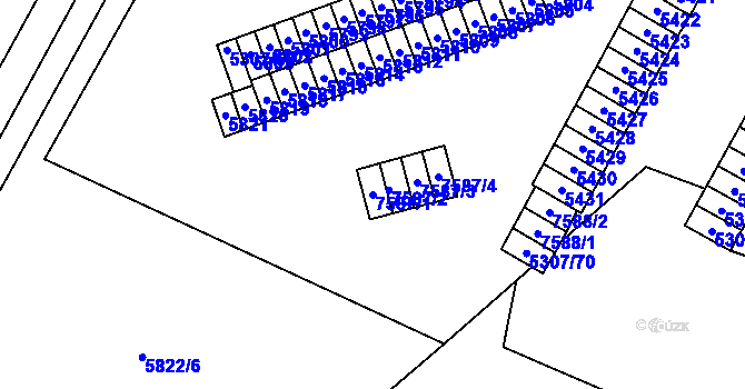 Parcela st. 7587/1 v KÚ Most II, Katastrální mapa
