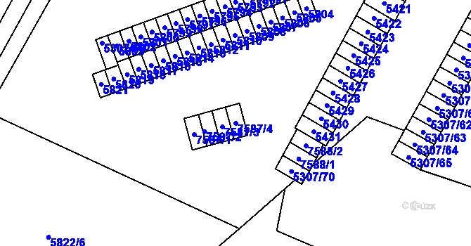 Parcela st. 7587/4 v KÚ Most II, Katastrální mapa