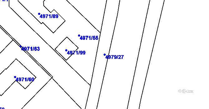 Parcela st. 4979/27 v KÚ Most II, Katastrální mapa