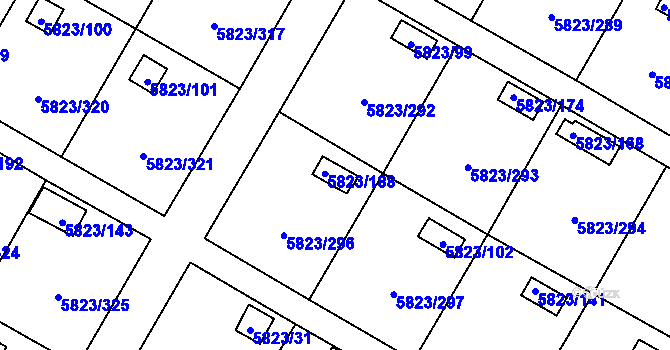 Parcela st. 5823/188 v KÚ Most II, Katastrální mapa