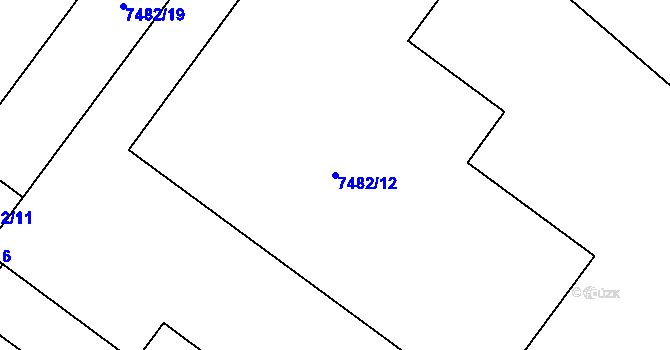 Parcela st. 7482/12 v KÚ Most II, Katastrální mapa