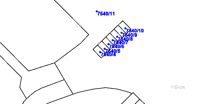 Parcela st. 7540/4 v KÚ Most II, Katastrální mapa