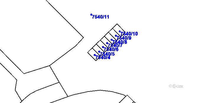 Parcela st. 7540/5 v KÚ Most II, Katastrální mapa
