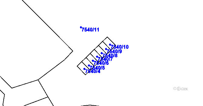 Parcela st. 7540/8 v KÚ Most II, Katastrální mapa