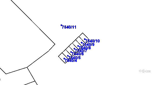 Parcela st. 7540/9 v KÚ Most II, Katastrální mapa