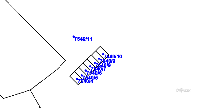 Parcela st. 7540/10 v KÚ Most II, Katastrální mapa