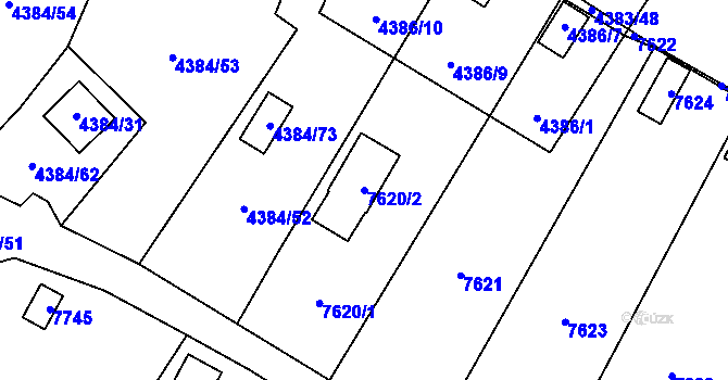 Parcela st. 7620/2 v KÚ Most II, Katastrální mapa