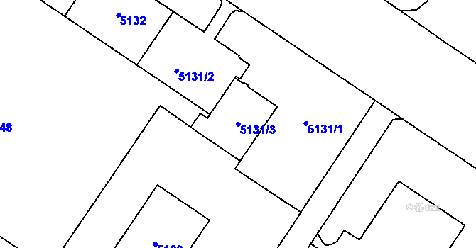 Parcela st. 5131/3 v KÚ Most II, Katastrální mapa