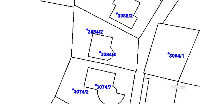 Parcela st. 3084/4 v KÚ Most II, Katastrální mapa