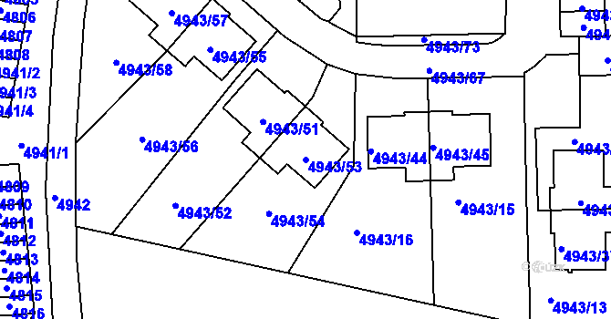 Parcela st. 4943/53 v KÚ Most II, Katastrální mapa