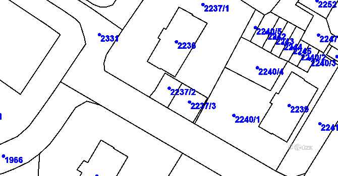 Parcela st. 2237/2 v KÚ Most II, Katastrální mapa