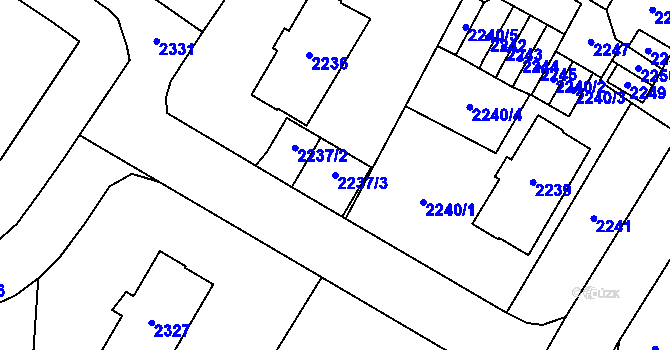 Parcela st. 2237/3 v KÚ Most II, Katastrální mapa
