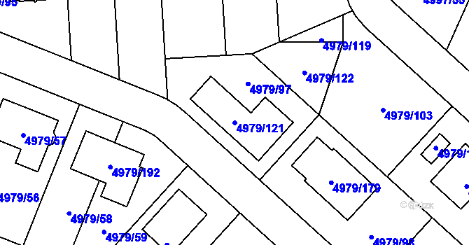 Parcela st. 4979/121 v KÚ Most II, Katastrální mapa