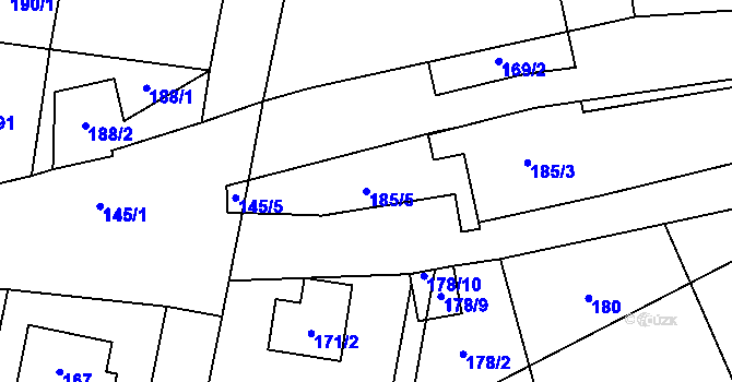 Parcela st. 185/5 v KÚ Most II, Katastrální mapa
