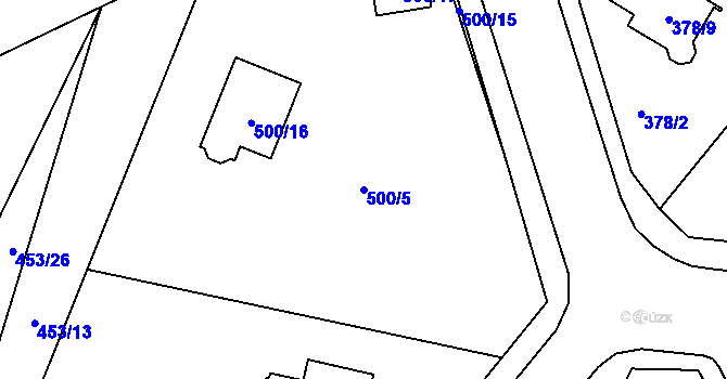 Parcela st. 500/5 v KÚ Most II, Katastrální mapa