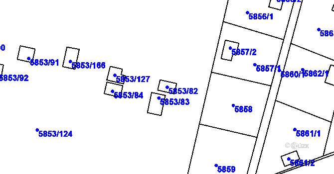 Parcela st. 5853/82 v KÚ Most II, Katastrální mapa