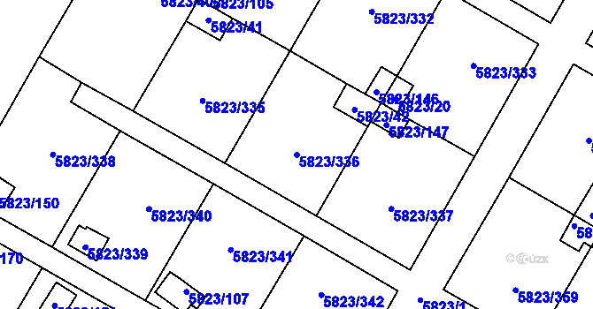 Parcela st. 5823/336 v KÚ Most II, Katastrální mapa
