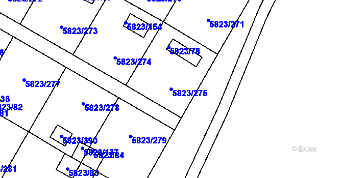 Parcela st. 5823/275 v KÚ Most II, Katastrální mapa