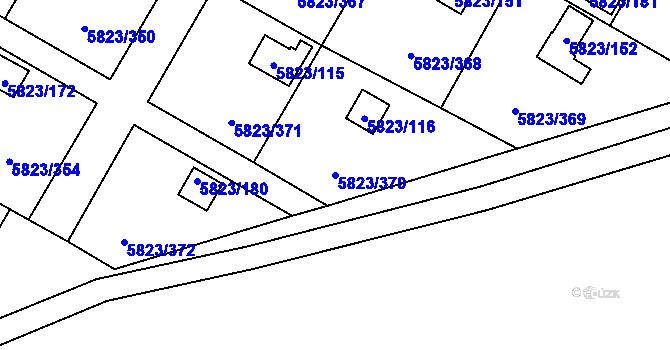 Parcela st. 5823/370 v KÚ Most II, Katastrální mapa