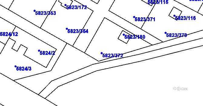 Parcela st. 5823/372 v KÚ Most II, Katastrální mapa