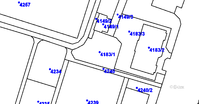 Parcela st. 4183/1 v KÚ Most II, Katastrální mapa