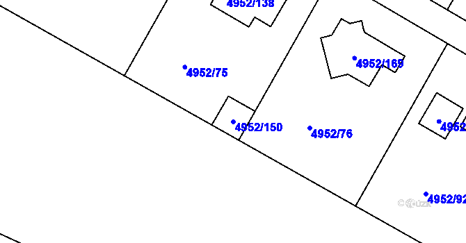 Parcela st. 4952/150 v KÚ Most II, Katastrální mapa