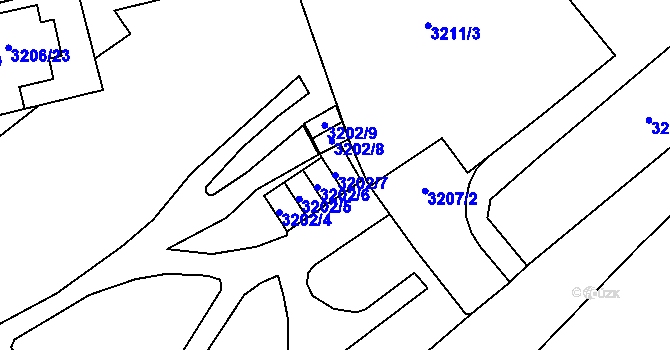 Parcela st. 3202/7 v KÚ Most II, Katastrální mapa