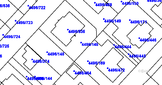 Parcela st. 4496/146 v KÚ Most II, Katastrální mapa