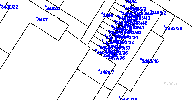 Parcela st. 3504/3 v KÚ Most II, Katastrální mapa